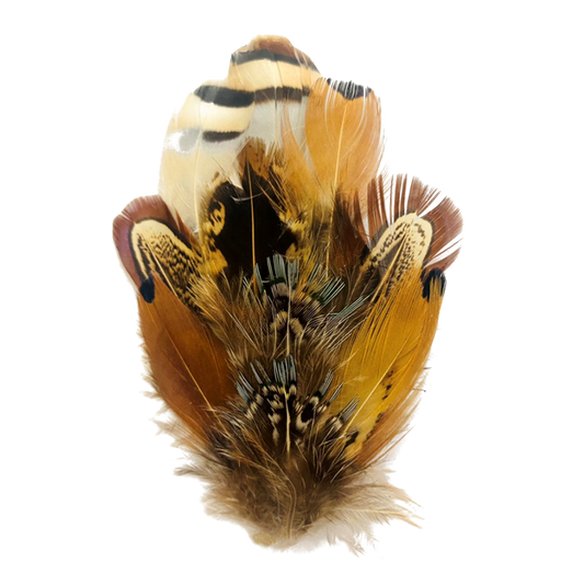 BURNIE Genuine Pheasant Feather Hat Plume with Brooch Pin