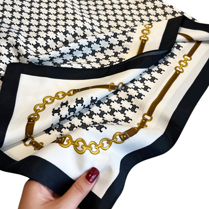 CALAIS Horse Design Twill Scarf - 70 x 70 cms