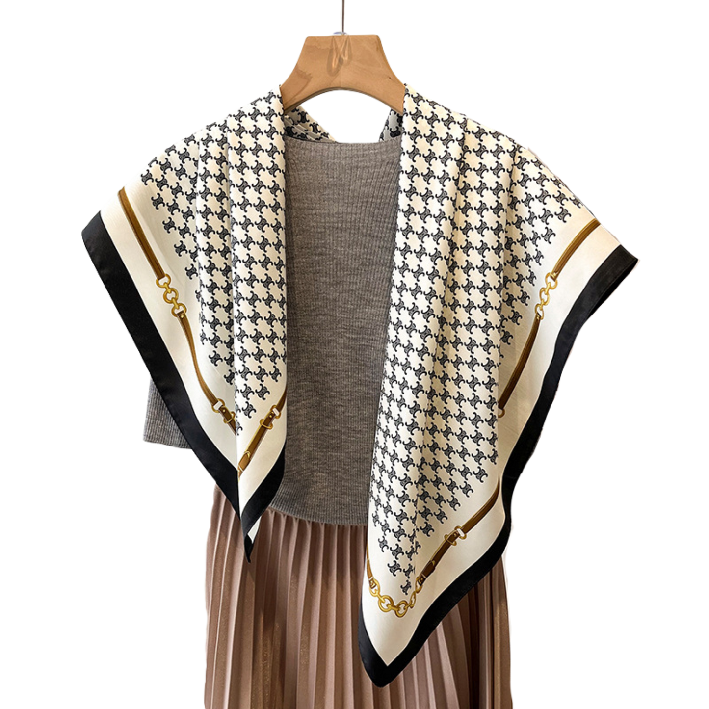 CALAIS Horse Design Twill Scarf - 70 x 70 cms