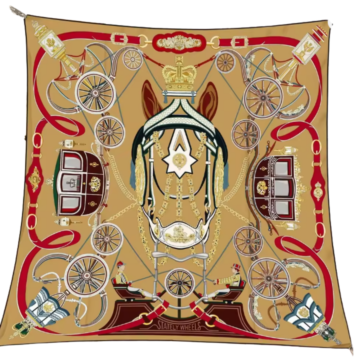 CANTERBURY Horse Design Premium Twill Scarf - 90 x 90 cms