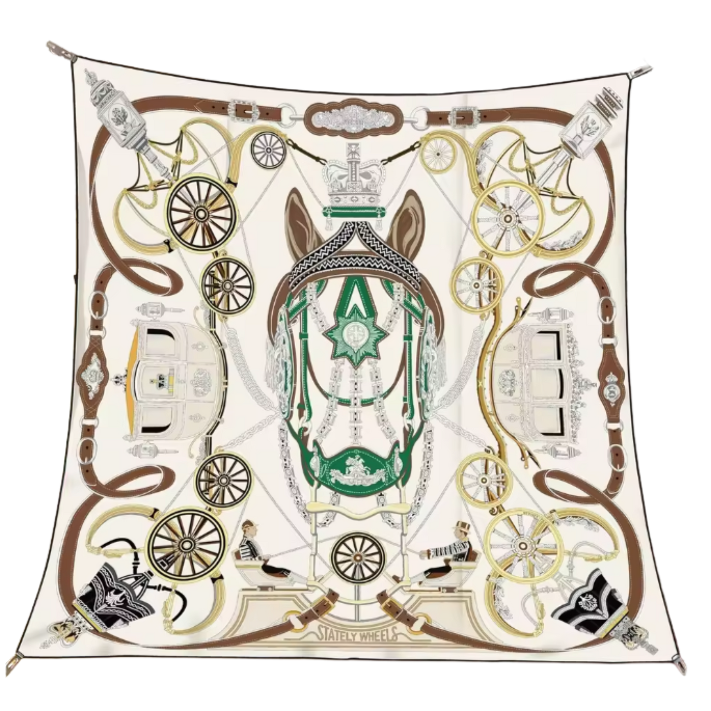 CANTERBURY Horse Design Premium Twill Scarf - 90 x 90 cms