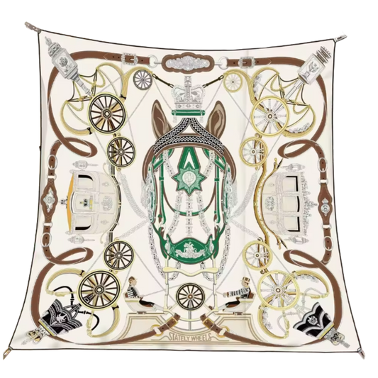 CANTERBURY Horse Design Premium Twill Scarf - 90 x 90 cms