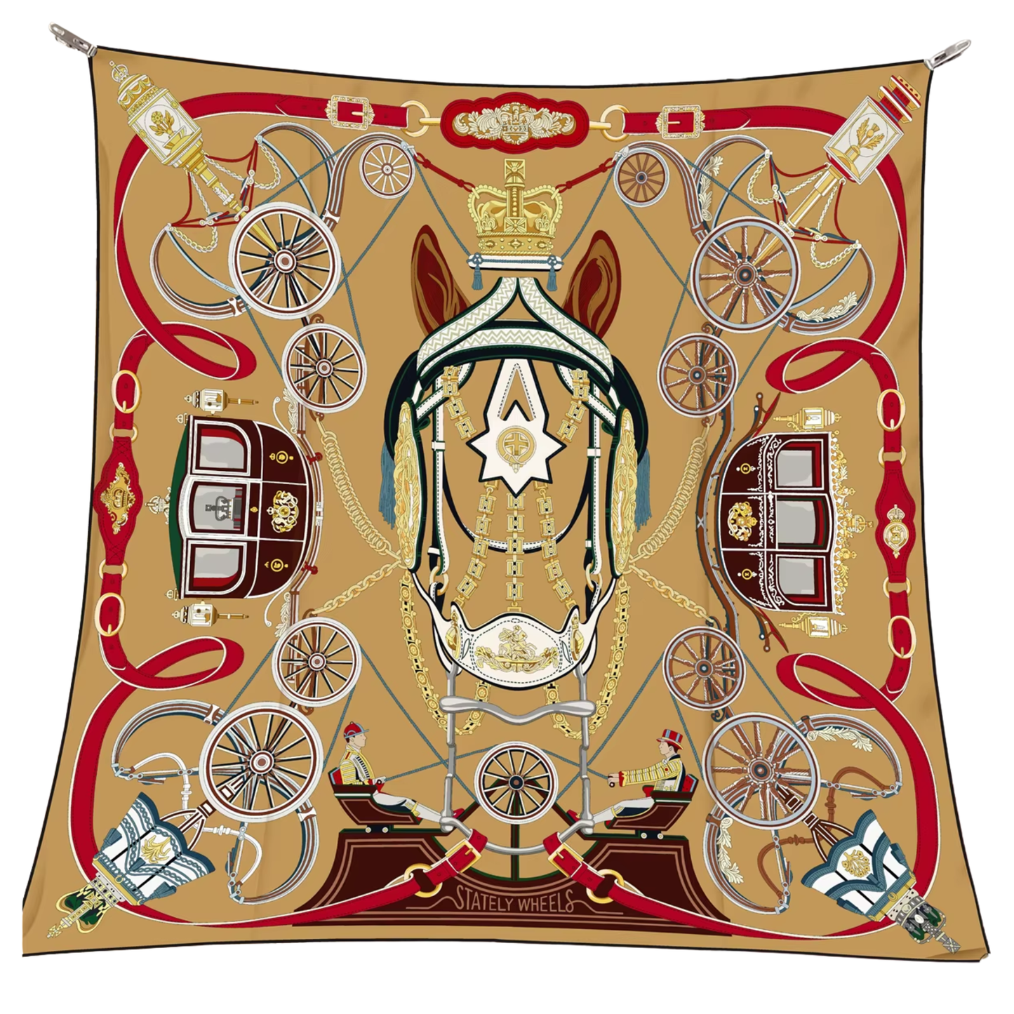 CANTERBURY Horse Design Premium Twill Scarf - 90 x 90 cms