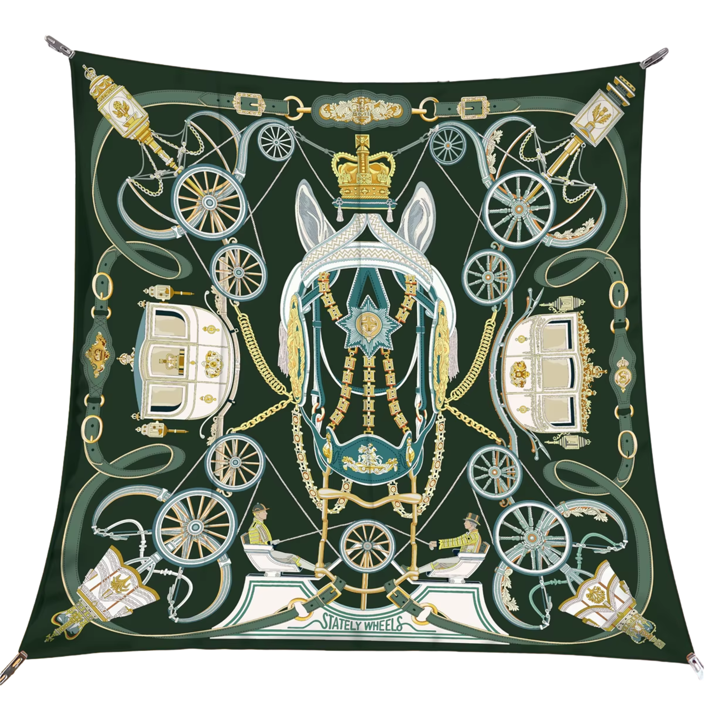 CANTERBURY Horse Design Premium Twill Scarf - 90 x 90 cms