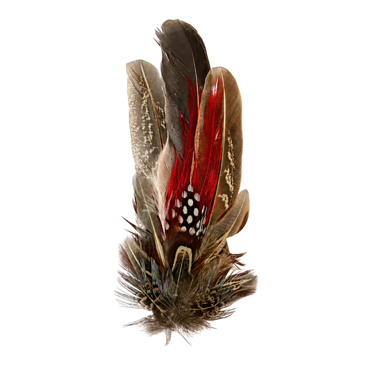 CARLTON Natural Feather Hat Plume with Brooch Pin