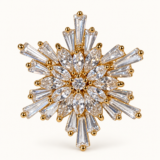 CARLY Zircon Snowflake Pin with Butterfly Clip