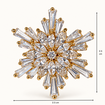CARLY Zircon Snowflake Pin with Butterfly Clip