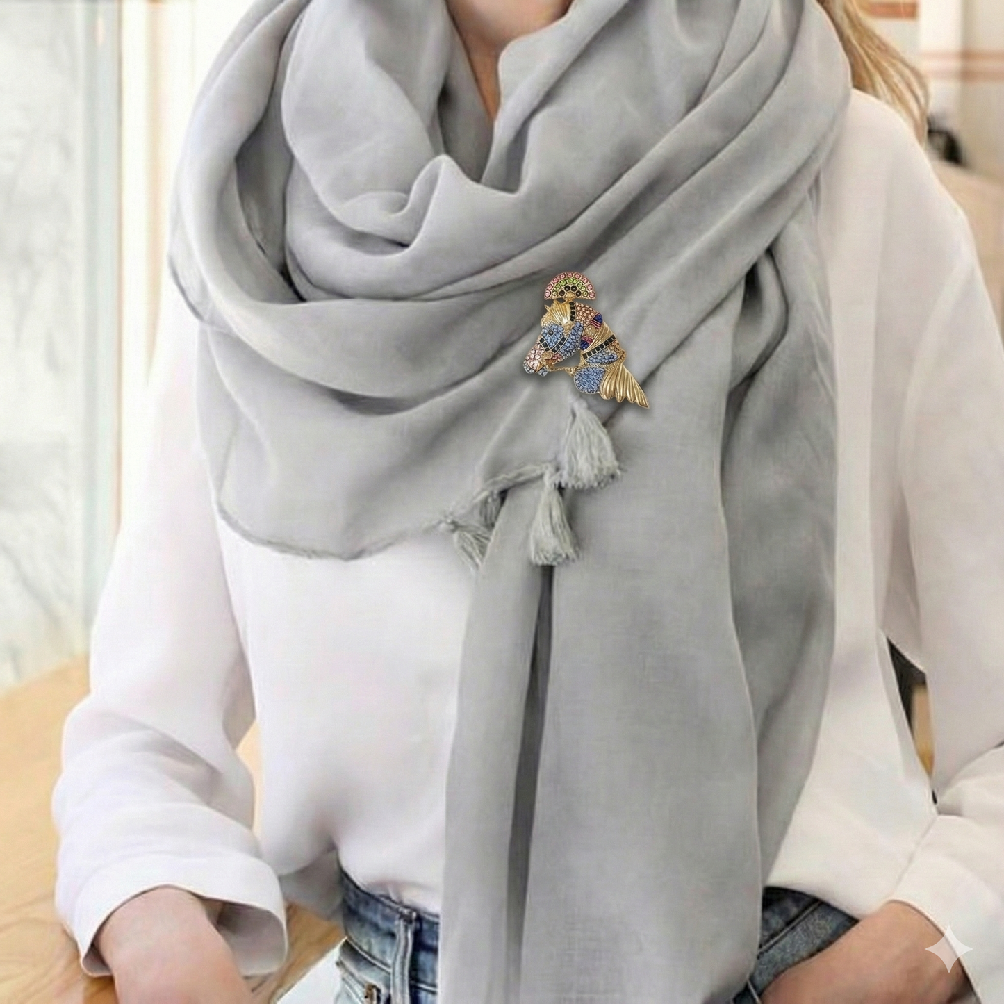 CARNIVAL brooch or scarf pin - 7.5 x 5 cms