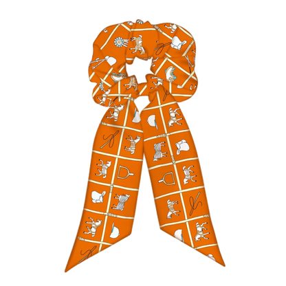 CARTER SCRUNCHIE TWILLY COMBO Horse Design Hair Tie with Ribbon