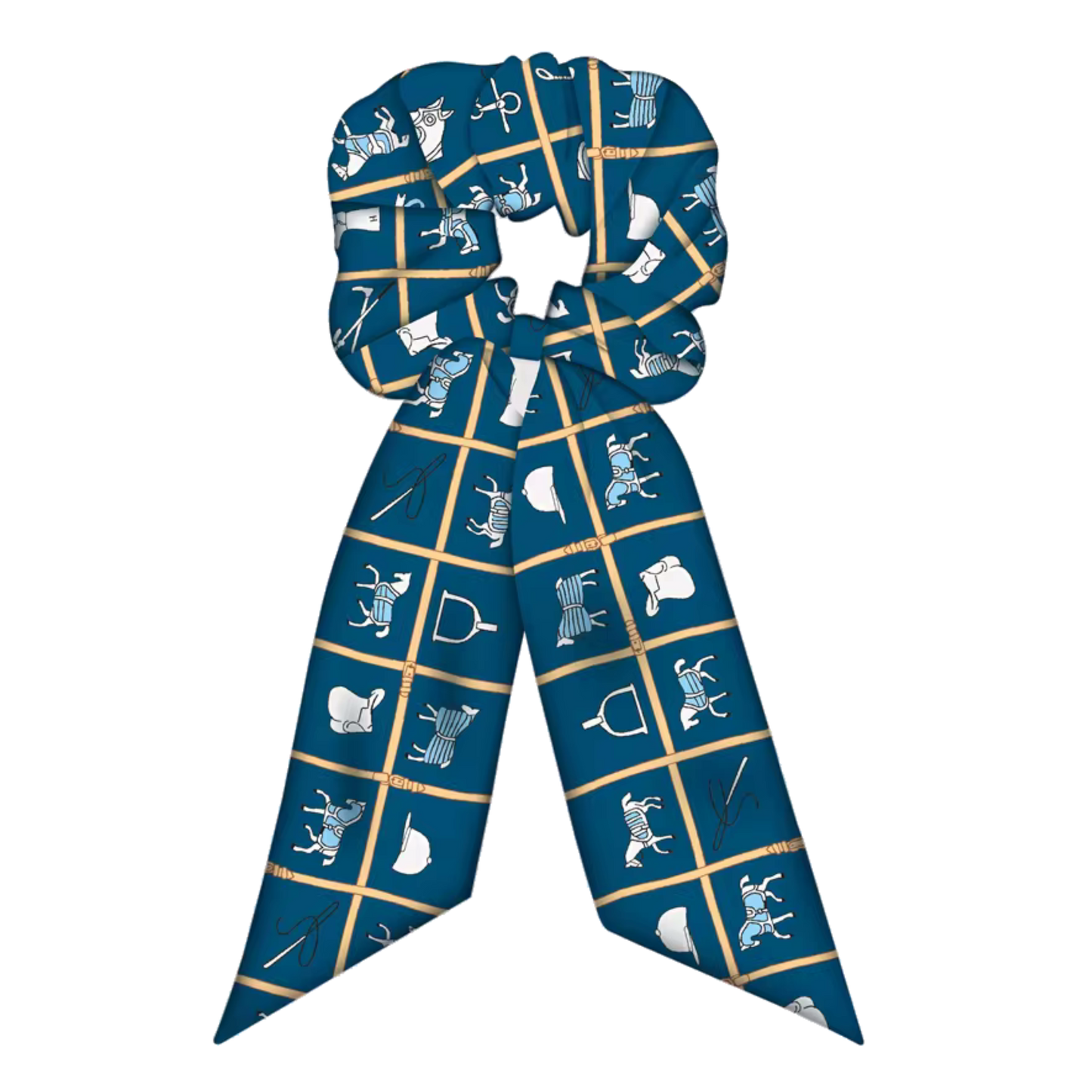 CARTER SCRUNCHIE TWILLY COMBO Horse Design Hair Tie with Ribbon