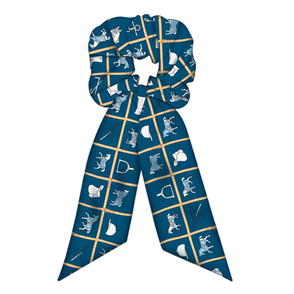 CARTER SCRUNCHIE TWILLY COMBO Horse Design Hair Tie with Ribbon