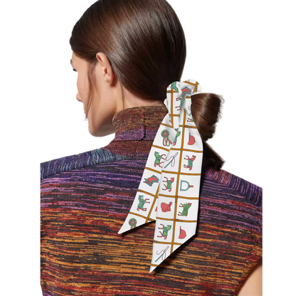 CARTER SCRUNCHIE TWILLY COMBO Horse Design Hair Tie with Ribbon