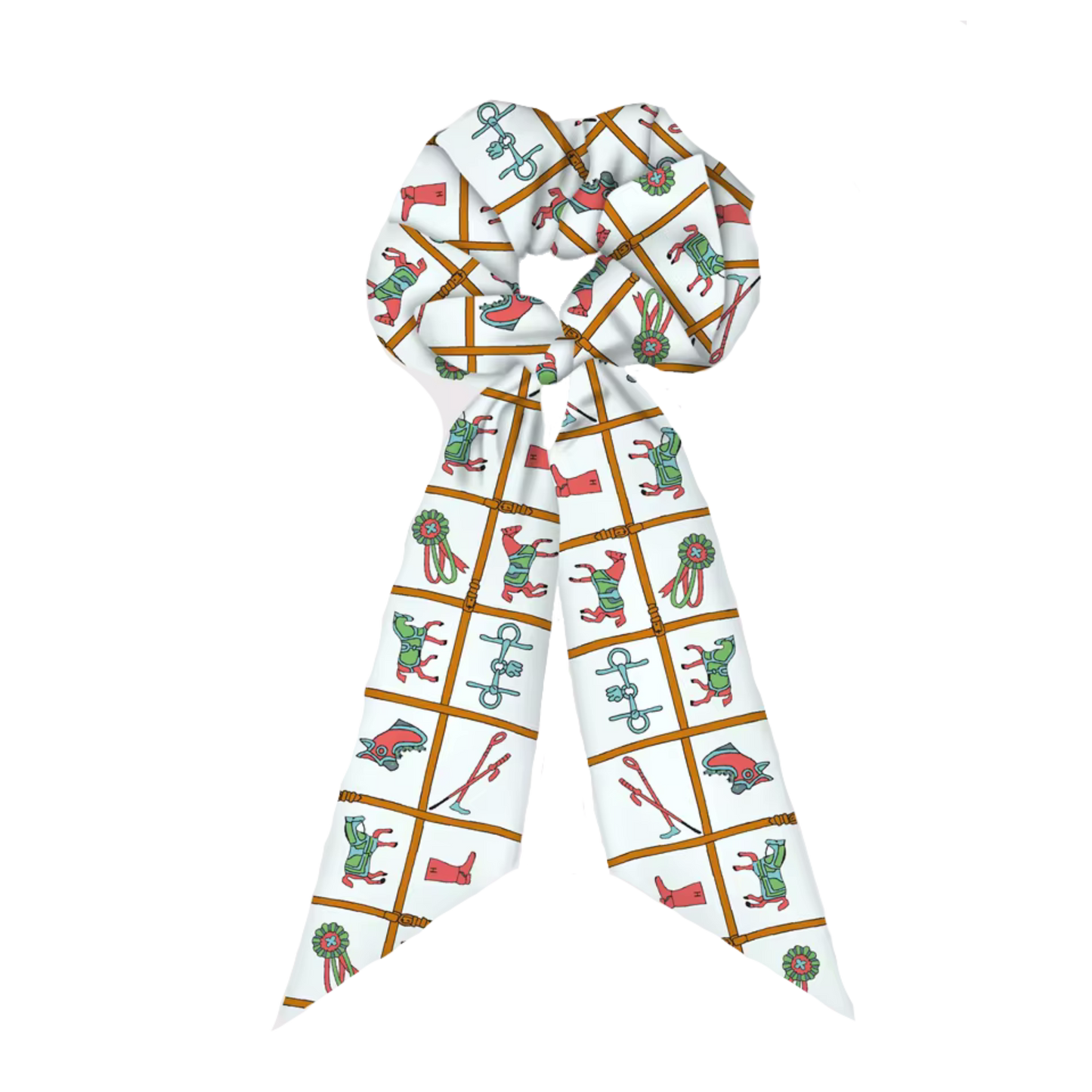 CARTER SCRUNCHIE TWILLY COMBO Horse Design Hair Tie with Ribbon