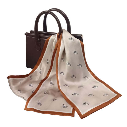 CASSIA 145 - 100% Pure Mulberry Silk Skinny Scarf - 150 x 15 cms