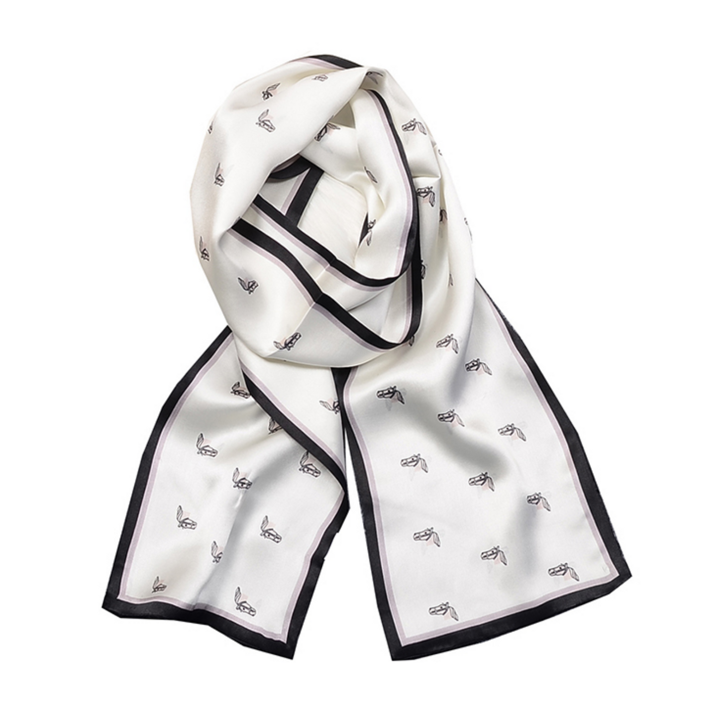 CASSIA 145 - 100% Pure Mulberry Silk Skinny Scarf - 150 x 15 cms