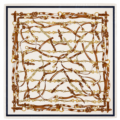 CHAD Horse Design Twill Scarf - 70 x 70 cm