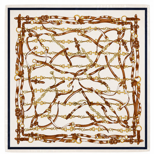 CHAD Horse Design Twill Scarf - 70 x 70 cm