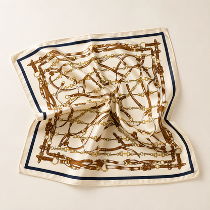 CHAD Horse Design Twill Scarf - 70 x 70 cm