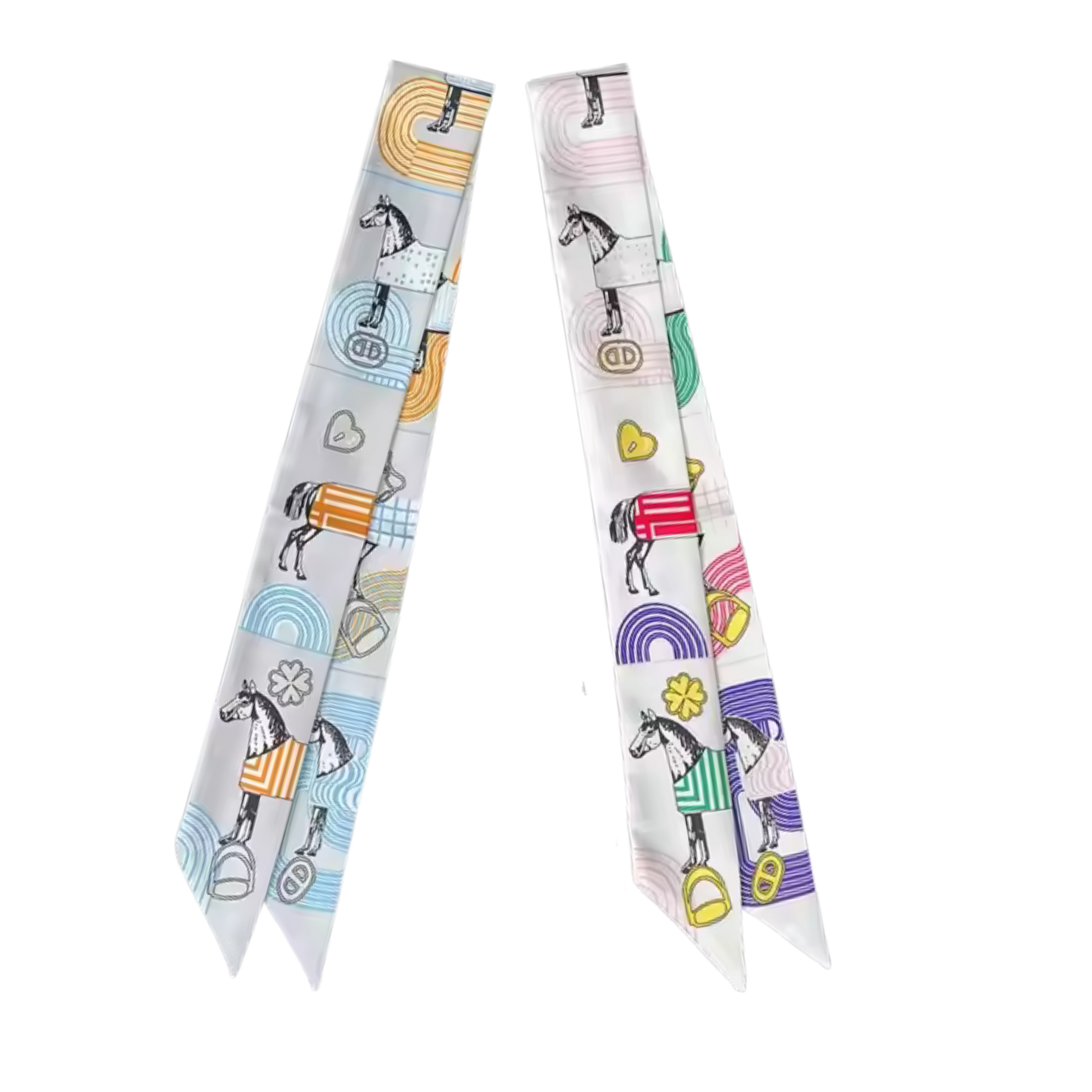 CHARITY Horse Design Twilly Scarf, Hair or Handbag Tie - 85 x 5 cms