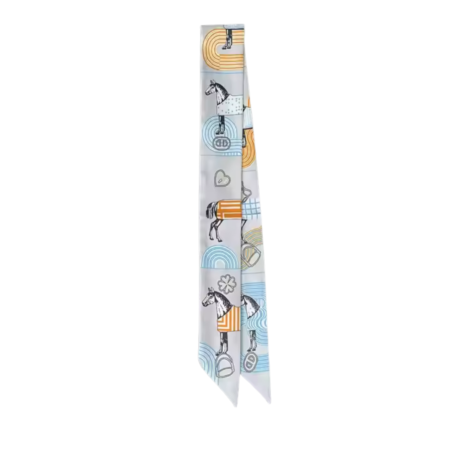 CHARITY Horse Design Twilly Scarf, Hair or Handbag Tie - 85 x 5 cms