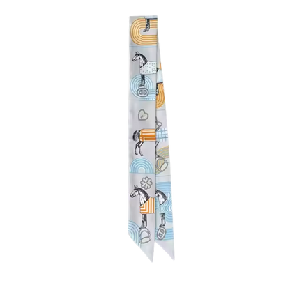 CHARITY Horse Design Twilly Scarf, Hair or Handbag Tie - 85 x 5 cms