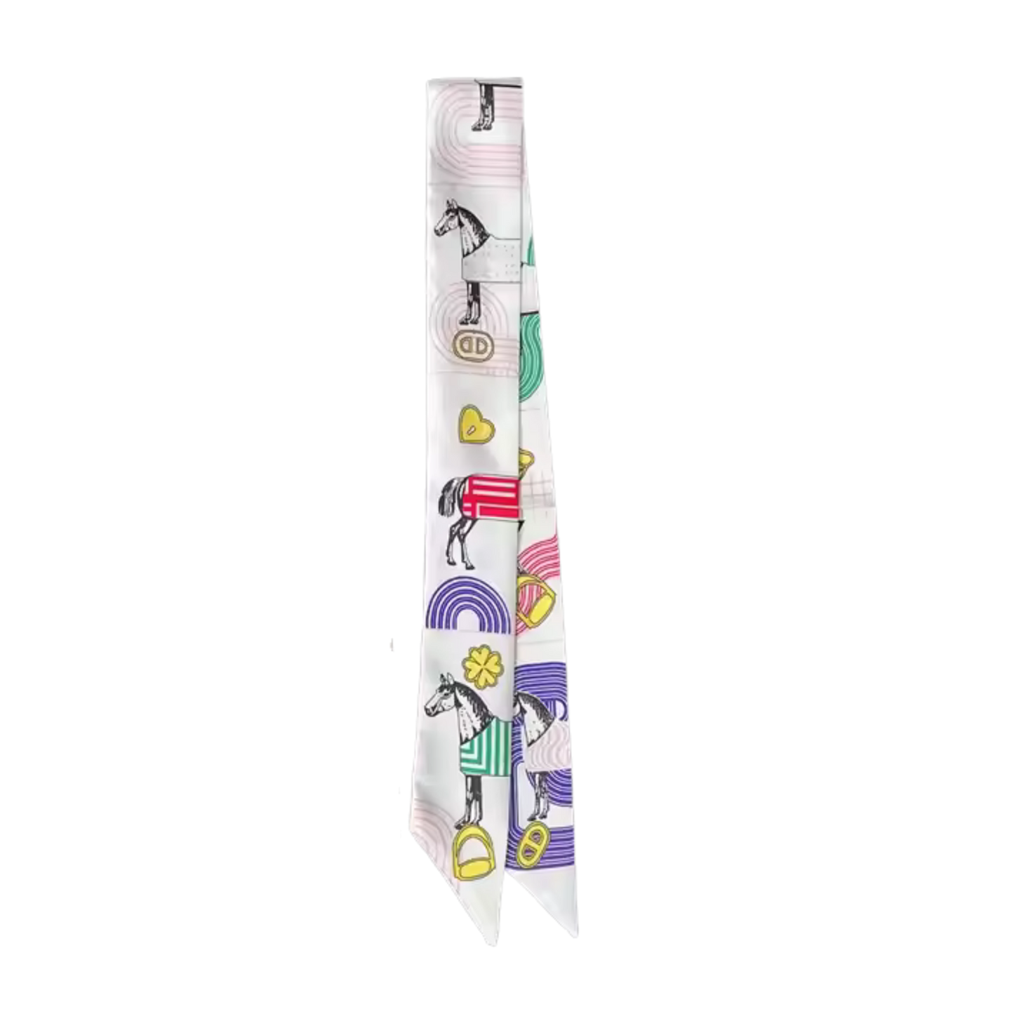 CHARITY Horse Design Twilly Scarf, Hair or Handbag Tie - 85 x 5 cms