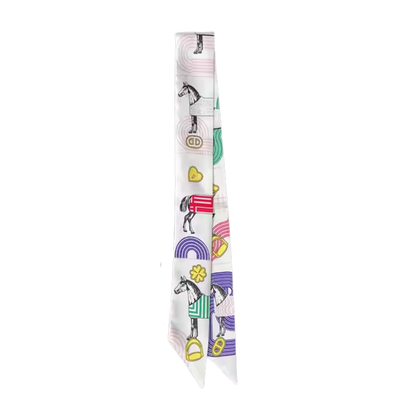 CHARITY Horse Design Twilly Scarf, Hair or Handbag Tie - 85 x 5 cms