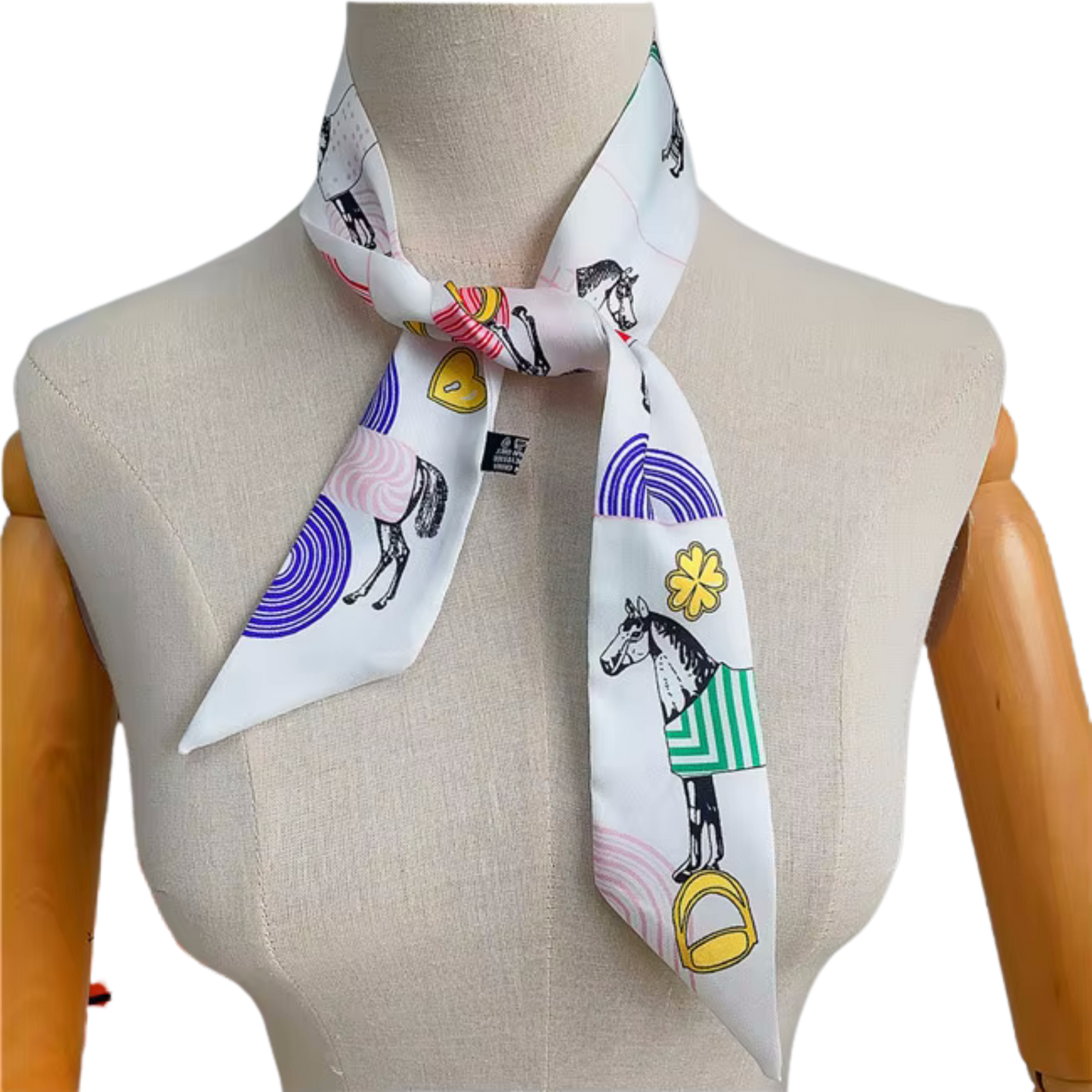 CHARITY Horse Design Twilly Scarf, Hair or Handbag Tie - 85 x 5 cms