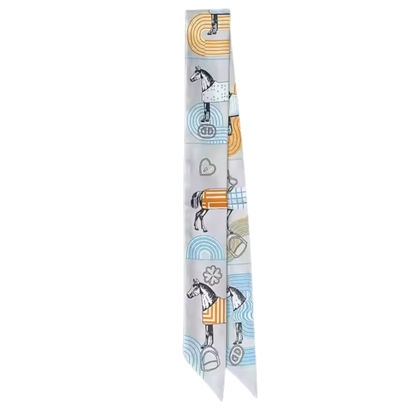 CHARITY Horse Design Twilly Scarf, Hair or Handbag Tie - 85 x 5 cms