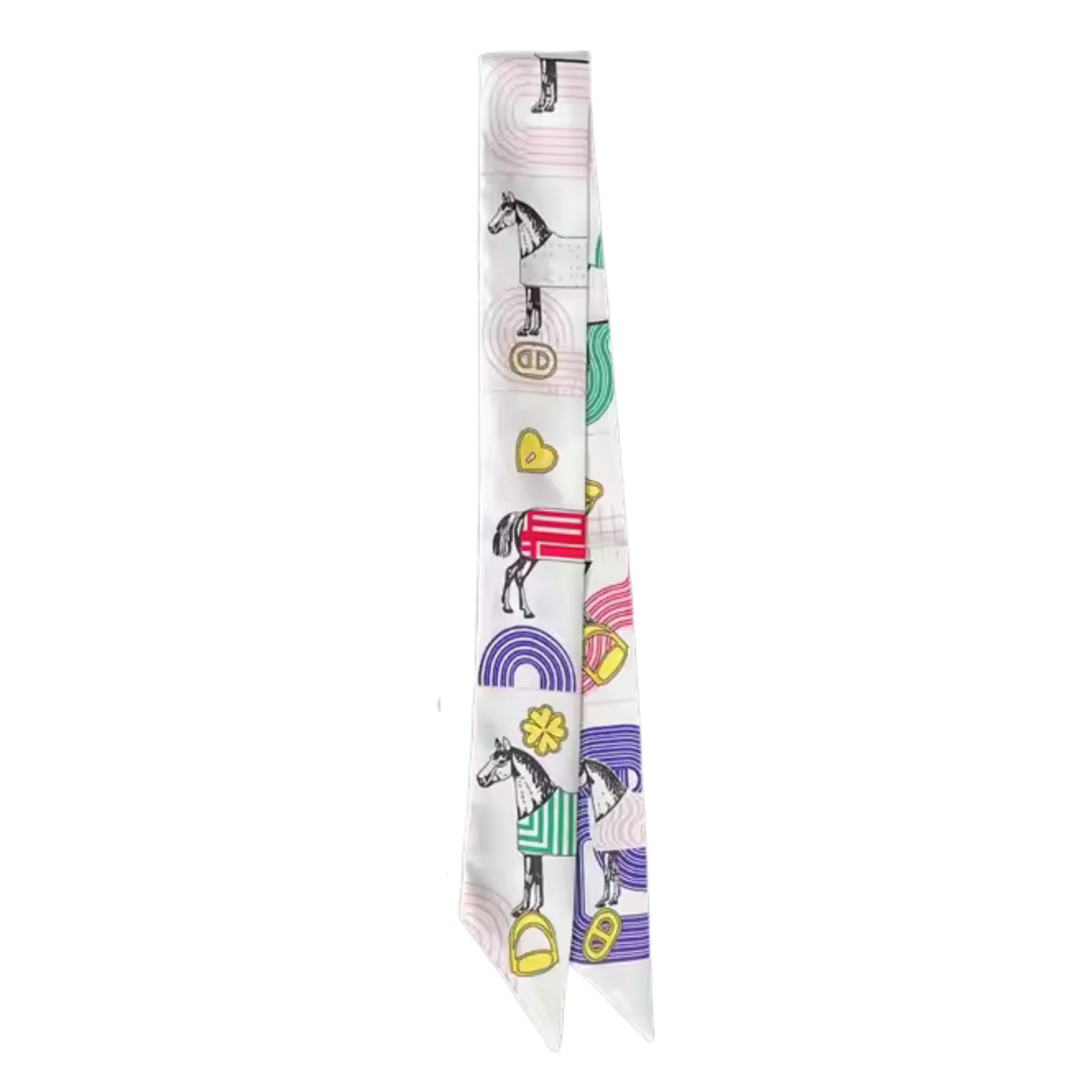 CHARITY Horse Design Twilly Scarf, Hair or Handbag Tie - 85 x 5 cms