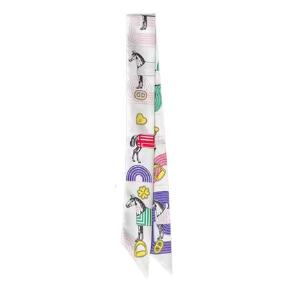 CHARITY Horse Design Twilly Scarf, Hair or Handbag Tie - 85 x 5 cms