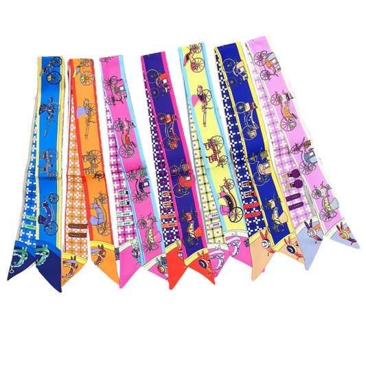 CHRISTINA Horse Design Twilly Scarf, Hair or Handbag Tie - 85 x 5 cms