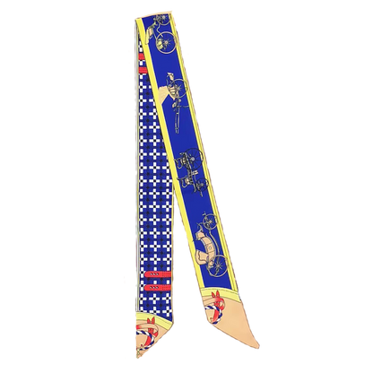 CHRISTINA Horse Design Twilly Scarf, Hair or Handbag Tie - 85 x 5 cms