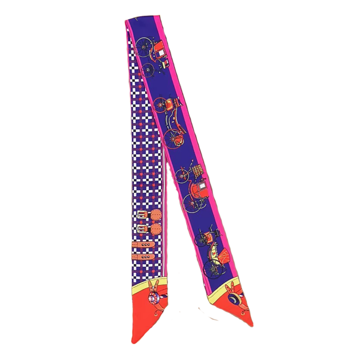 CHRISTINA Horse Design Twilly Scarf, Hair or Handbag Tie - 85 x 5 cms