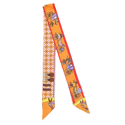 CHRISTINA Horse Design Twilly Scarf, Hair or Handbag Tie - 85 x 5 cms