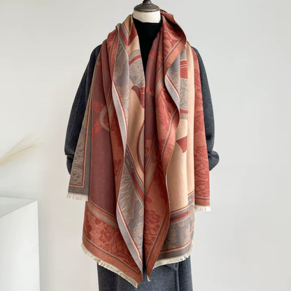 CLAUDIA Horse Design Cashmere Blend Pashmina/Shawl - 180 x 65 cms