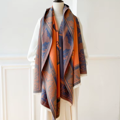 CLAUDIA Horse Design Cashmere Blend Pashmina/Shawl - 180 x 65 cms
