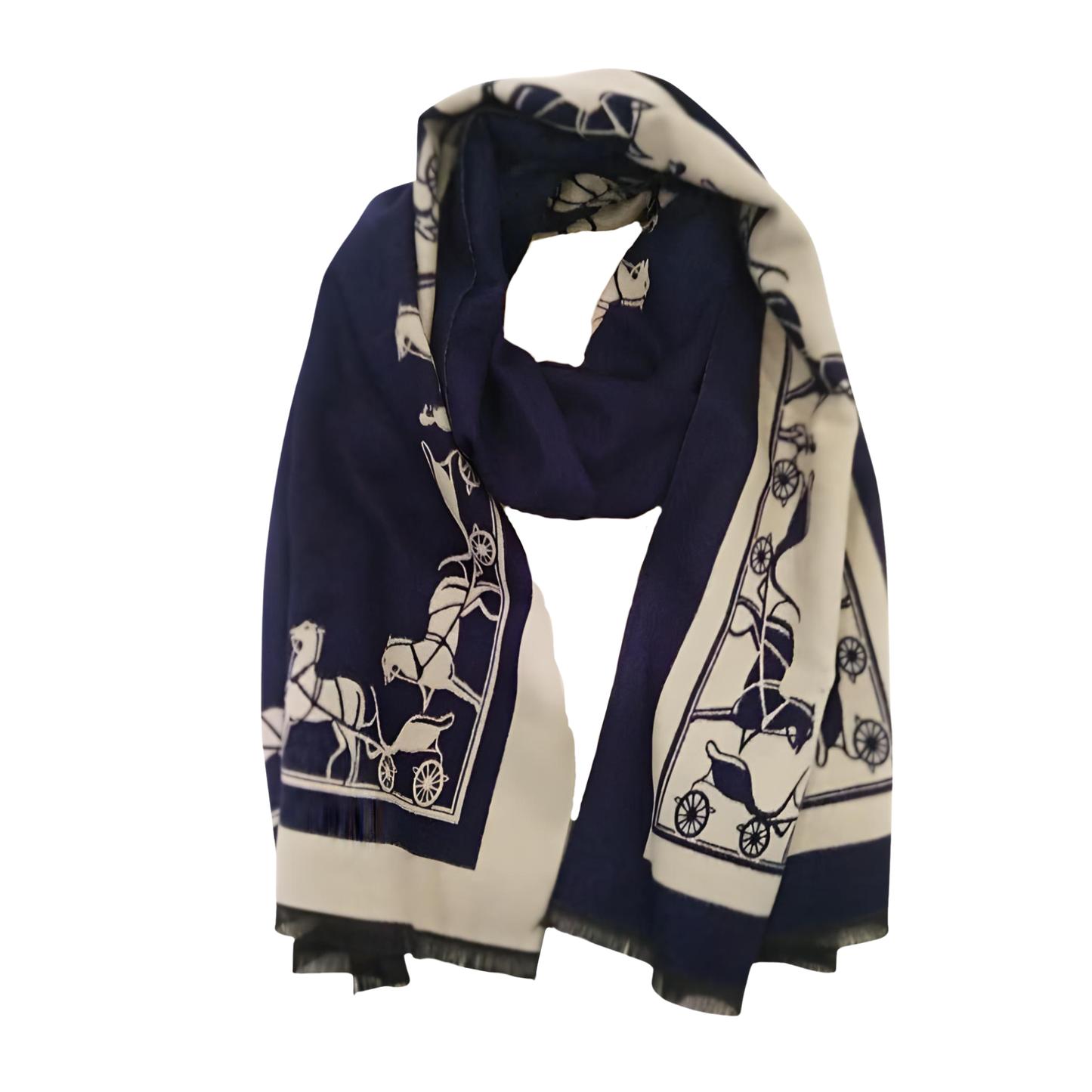 CLUNY Horse design, Cashmere Blend Pashmina/Shawl - 180 x 65 cms
