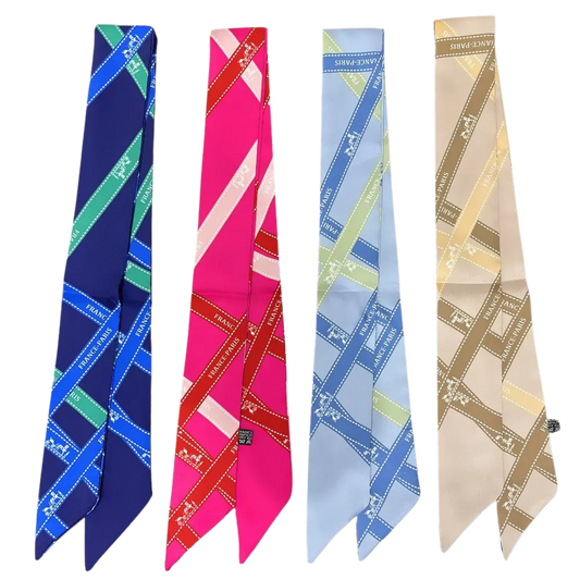 COLOGNE Horse Design Twilly Scarf, Hair or Handbag Tie - 85 x 5 cms