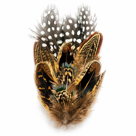 COOMBE  Natural Feather Hat Plume with Brooch Pin