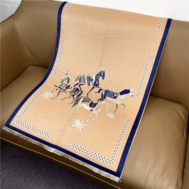 CONSTANCE Horse Design Cashmere Blend Pashmina/Shawl - 180 x 65 cms