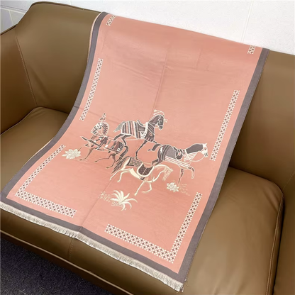 CONSTANCE Horse Design Cashmere Blend Pashmina/Shawl - 180 x 65 cms