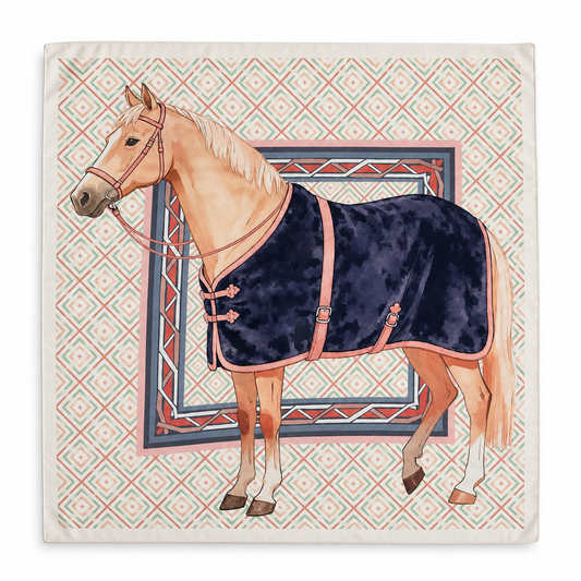 CONWAY Horse Design, Satin Scarf - 70 x 70 cms