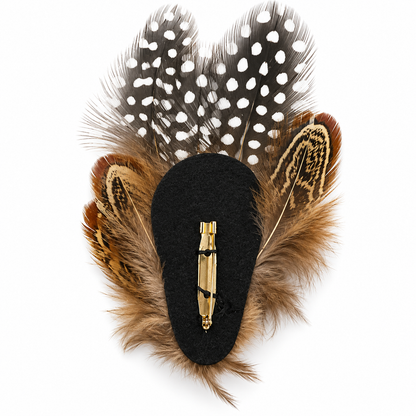 COOMBE  Natural Feather Hat Plume with Brooch Pin