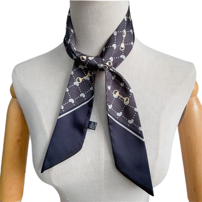 CORINTHIA Horse Design Twilly Scarf, Hair or Handbag Tie - 85 x 5 cms