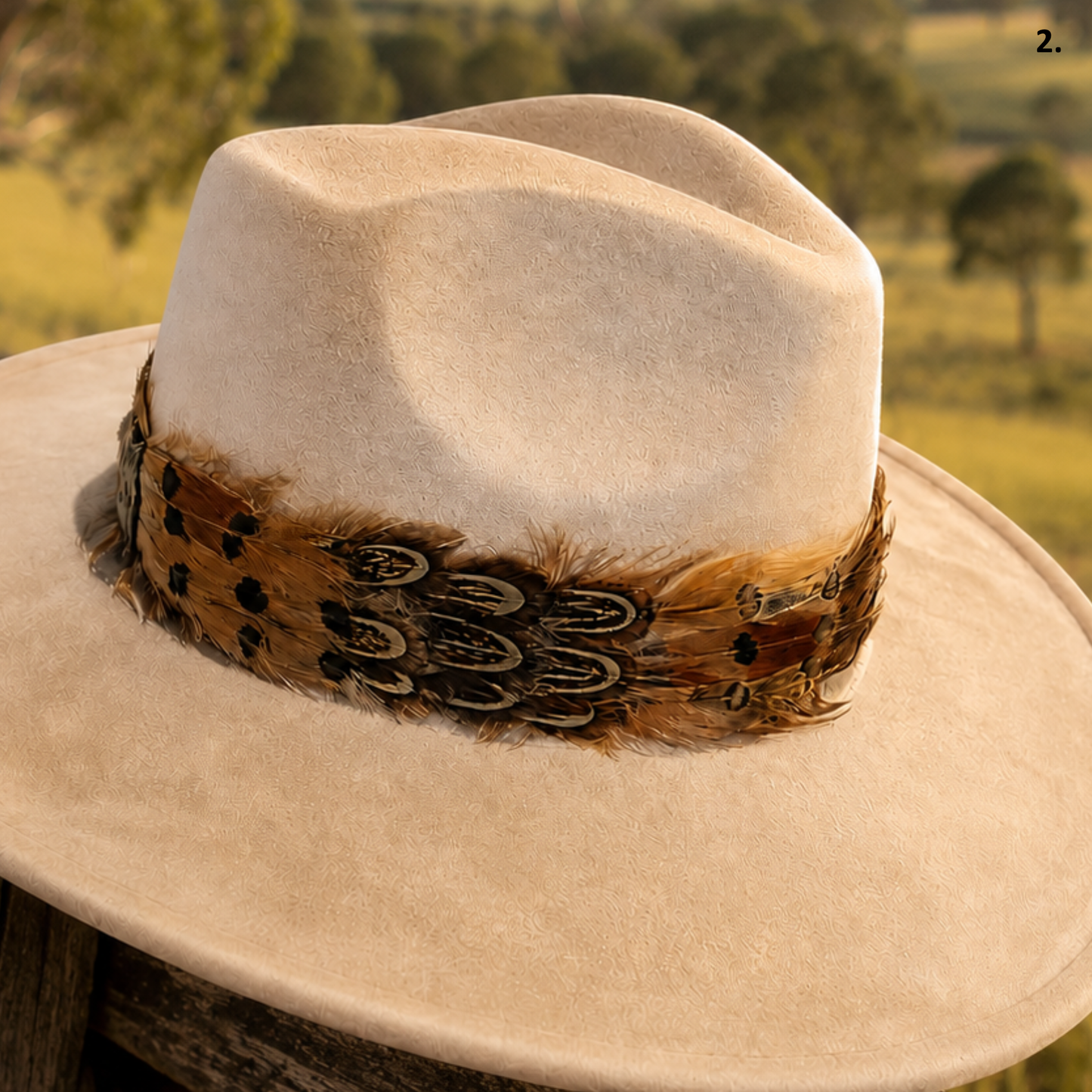 DAWSON Natural Feather Hat Band - Fully Adjustable (hat not included)