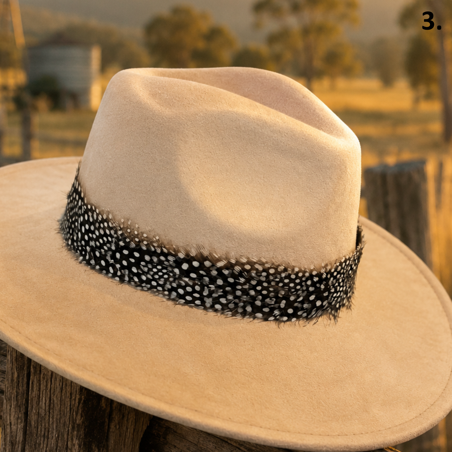 DAWSON Natural Feather Hat Band - Fully Adjustable (hat not included)