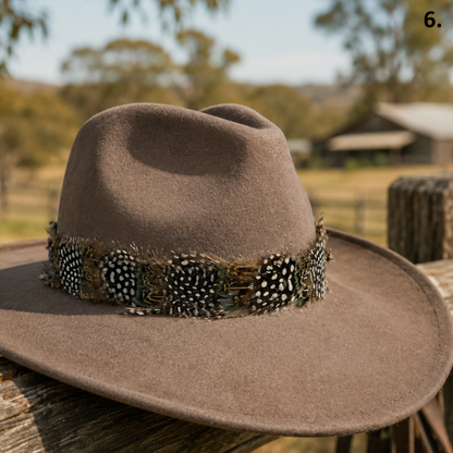 DAWSON Natural Feather Hat Band - Fully Adjustable (hat not included)