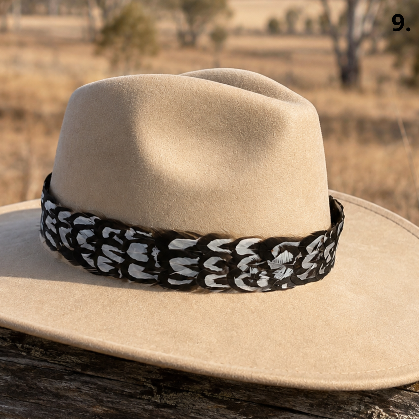 DAWSON Natural Feather Hat Band - Fully Adjustable (hat not included)