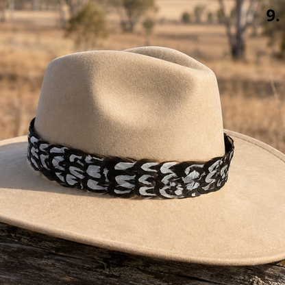 DAWSON Natural Feather Hat Band - Fully Adjustable (hat not included)